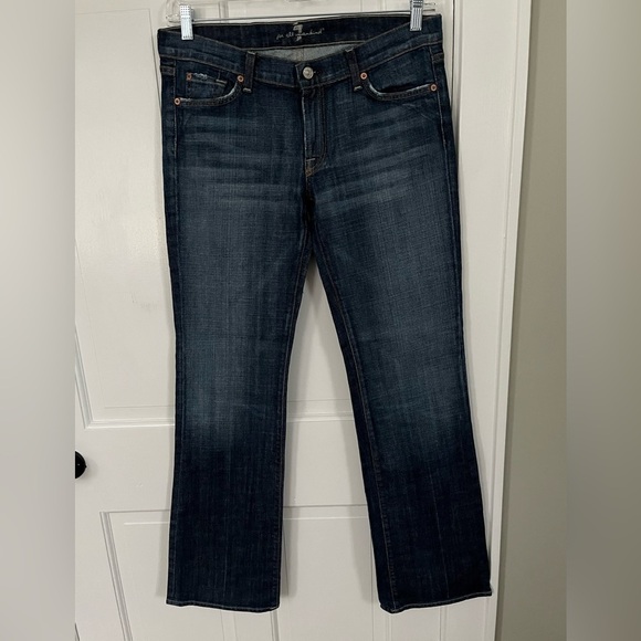 7 For All Mankind Bootcut Jeans Pastel Sequins on Back Pockets Size 32 - Picture 1 of 12
